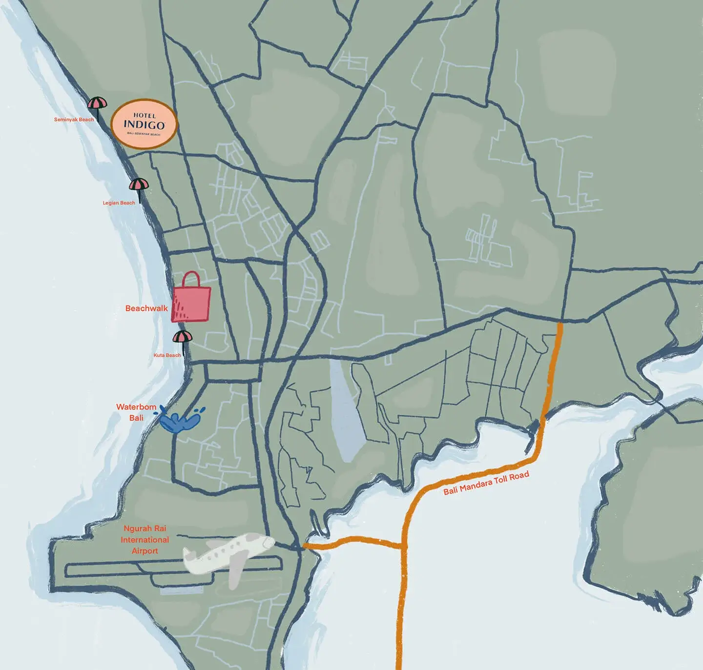 Map - Hotel Indigo Bali Seminyak Beach